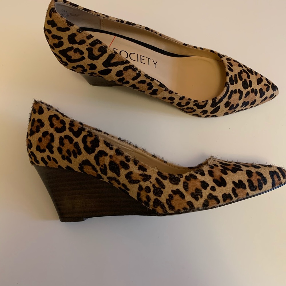 Cheetah wedge heels